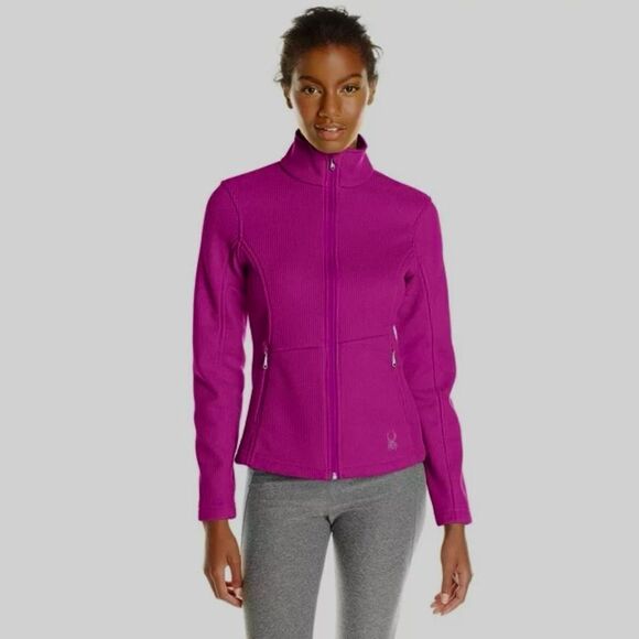 Spyder Sweaters - Spyder Core Magenta Full Zip Mid Weight Sweater Jacket